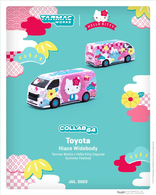 1/64 Tarmac Works X Hello Kitty Capsule Summer FestivalToyota Hiace Widebody